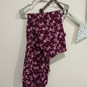 Gap body pink bow pajama pants